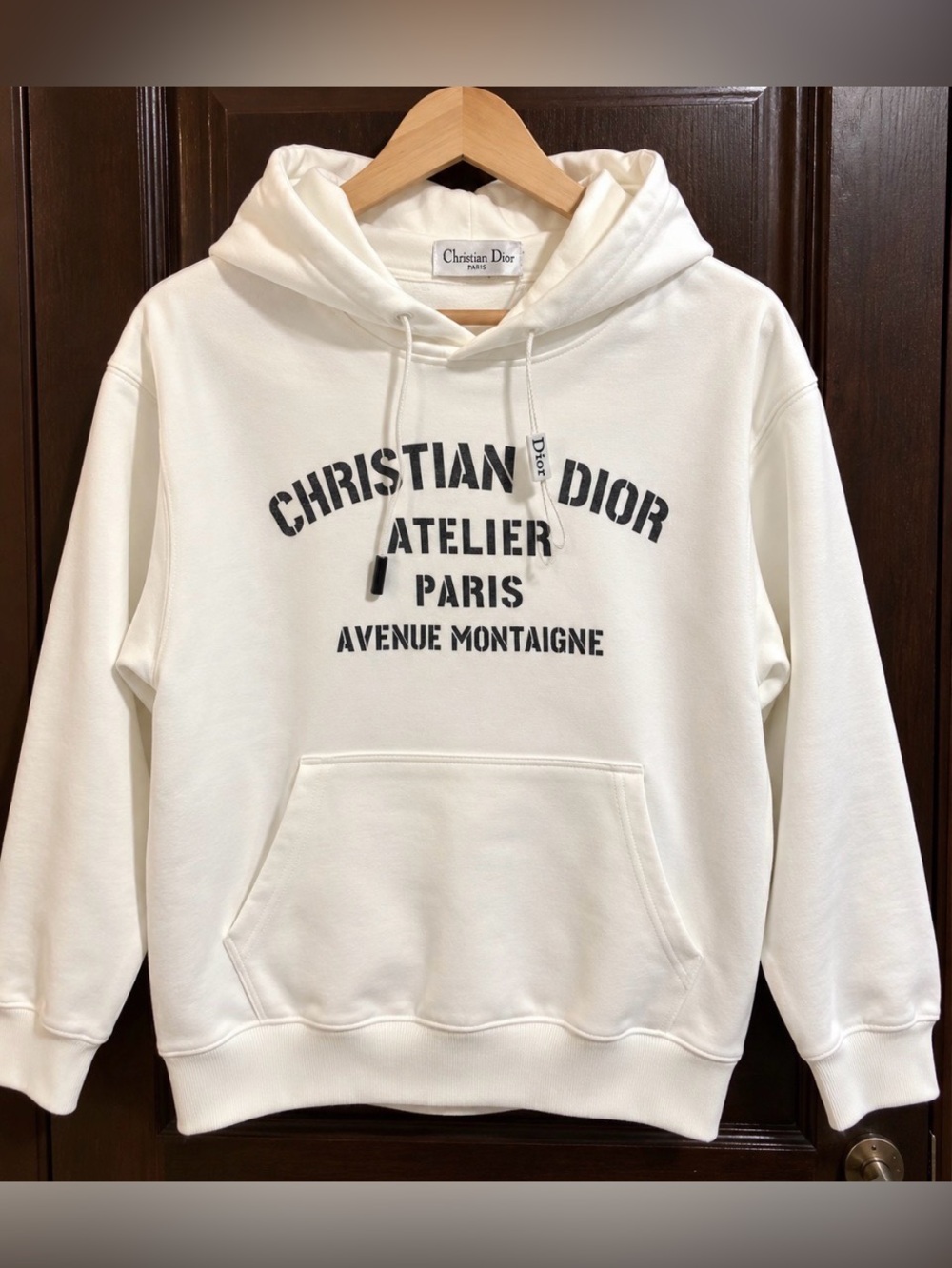 Dior Men’s Cream White Atelier Paris Logo Hoodie